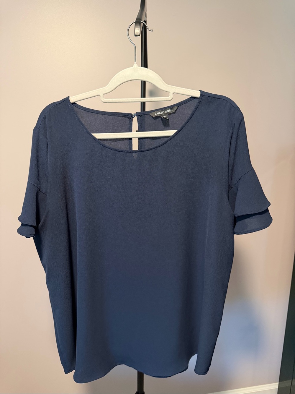 Eliza Ruffle Sleeve Scoop Neck Blouse
